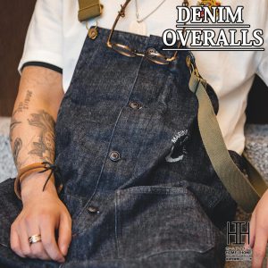 ホームアイホーム オーバーオール デニムパンツ メンズ パンツ ジーンズ デニムオーバーオール ワンポイント ゆったり ワーク アメカジ サロペット つなぎ デニム 作業着 おしゃれ